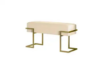 Polsterbank 80 cm Hellbeige, Goldfarben Goldfarben