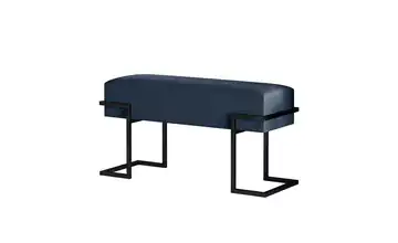 Polsterbank 80 cm Dunkelblau, Schwarz Schwarz