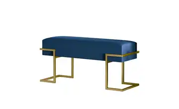 Polsterbank 100 cm Dunkelblau, Goldfarben Goldfarben