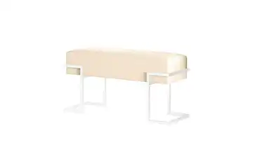 Polsterbank 80 cm Hellbeige, Weiß Weiß