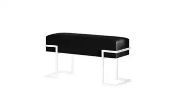 Polsterbank 80 cm Schwarz, Weiß Weiß