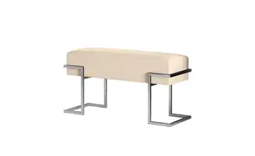 Polsterbank 80 cm Hellbeige, verchromt verchromt