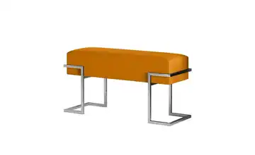 Polsterbank 80 cm Gelb, verchromt verchromt