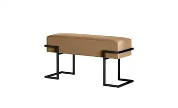 Polsterbank 80 cm Beige, Schwarz Schwarz