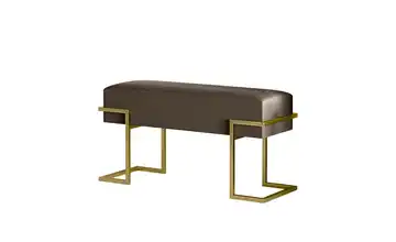 Polsterbank 80 cm Grau, Goldfarben Goldfarben
