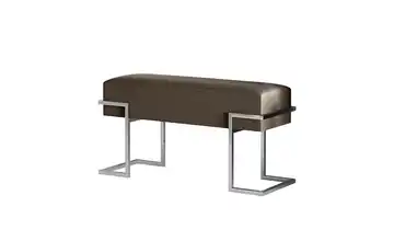 Polsterbank 80 cm Grau, verchromt verchromt