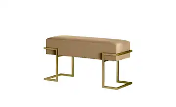 Polsterbank 80 cm Beige, Goldfarben Goldfarben