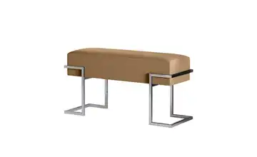 Polsterbank 80 cm Beige, verchromt verchromt