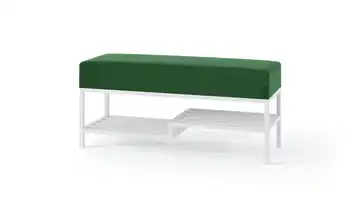 Polsterbank 100 cm Grün, Weiß Weiß