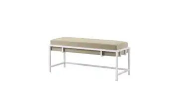Polsterbank 100 cm Beige, Weiß Weiß