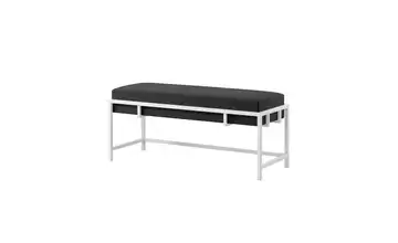 Polsterbank 100 cm Schwarz, Weiß Weiß