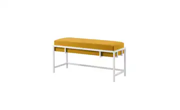 Polsterbank 80 cm Gelb, Weiß Weiß