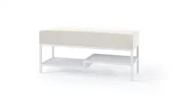 Polsterbank 80 cm Hellgrau, Weiß Weiß