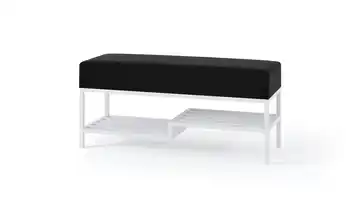 Polsterbank 100 cm Schwarz, Weiß Weiß