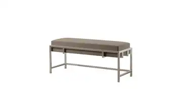 Polsterbank 100 cm Grau, verchromt verchromt