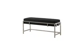Polsterbank 100 cm Schwarz, verchromt verchromt