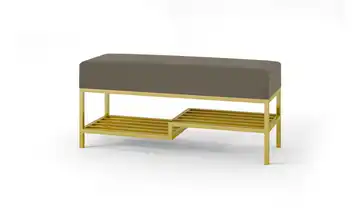 Polsterbank 80 cm Dunkelgrau, Goldfarben Goldfarben