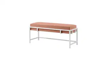 Polsterbank 100 cm Pink, Weiß Weiß