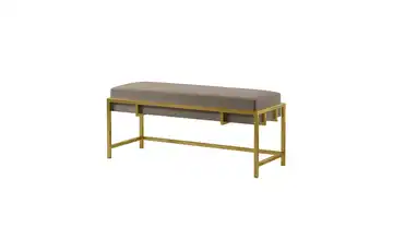 Polsterbank 100 cm Grau, Goldfarben Goldfarben