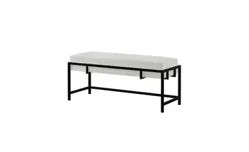 Polsterbank 100 cm Hellgrau, Schwarz Schwarz