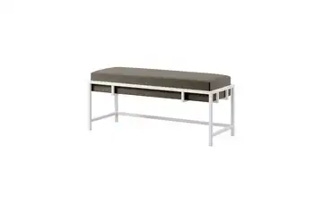 Polsterbank 100 cm Grau, Weiß Weiß