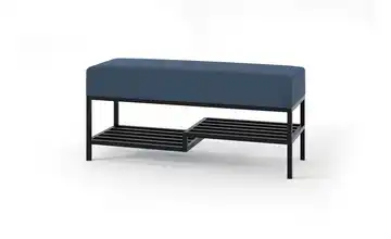 Polsterbank 100 cm Dunkelblau, Schwarz Schwarz