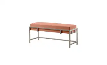 Polsterbank 100 cm Pink, verchromt verchromt