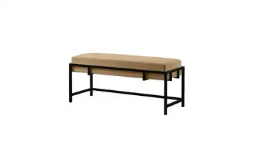 Polsterbank 100 cm Beige, Schwarz Schwarz
