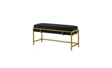 Polsterbank 80 cm Schwarz, Goldfarben Goldfarben