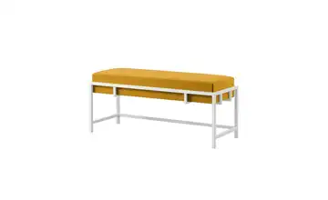 Polsterbank 100 cm Gelb, Weiß Weiß