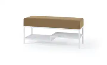 Polsterbank 80 cm Dunkelbeige, Weiß Weiß