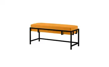 Polsterbank 100 cm Gelb, Schwarz Schwarz