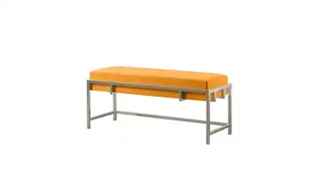 Polsterbank 100 cm Gelb, verchromt verchromt