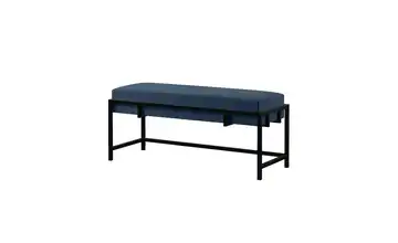 Polsterbank 100 cm Dunkelblau, Schwarz Schwarz
