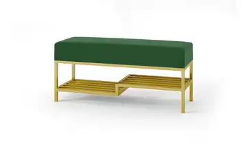 Polsterbank 100 cm Grün, Goldfarben Goldfarben