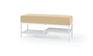 Polsterbank 80 cm Hellbeige, Weiß Weiß