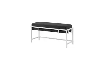 Polsterbank 80 cm Schwarz, Weiß Weiß