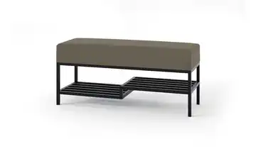 Polsterbank 80 cm Dunkelgrau, Schwarz Schwarz