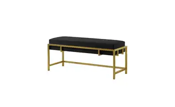 Polsterbank 100 cm Schwarz, Goldfarben Goldfarben