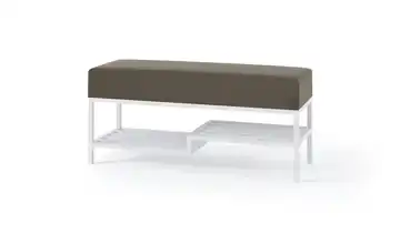 Polsterbank 100 cm Dunkelgrau, Weiß Weiß