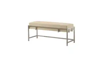 Polsterbank 80 cm Hellbeige, verchromt verchromt