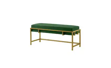 Polsterbank 100 cm Grün, Goldfarben Goldfarben