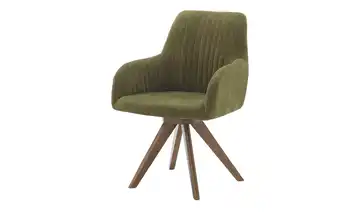 smart Armlehnstuhl drehbar Walnuss, Grün