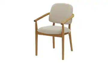 smart Armlehnstuhl aus Wildeiche massiv Wildeiche, Beige