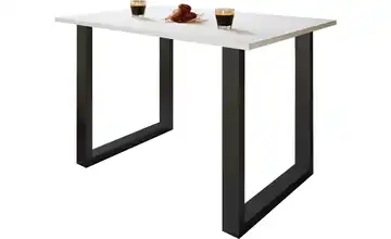 Esstisch Gestell: schwarz 110 cm Weiß, Schwarz 50x110