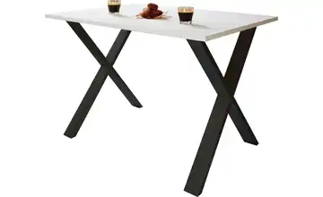 Esstisch Gestell: schwarz 140 cm Weiß, Schwarz 80x140
