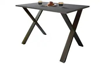 Esstisch Gestell: schwarz 140 cm Anthrazit, Schwarz 50x140