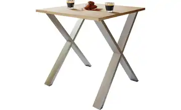 Esstisch Gestell: silberfarben 80 cm Eiche Sonoma (Nachbildung), silberfarben 50x80