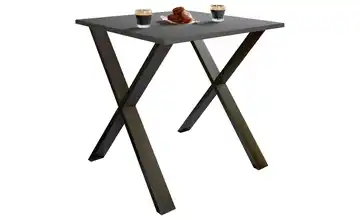 Esstisch Gestell: schwarz 80 cm Anthrazit, Schwarz 50x80