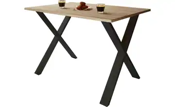 Esstisch Gestell: schwarz 140 cm Eiche Sonoma (Nachbildung), Schwarz 80x140